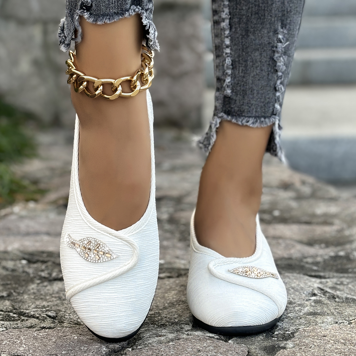 Men'S Shoes With Toes - Women's Elegant Rhinestone Flat Shoes 2025