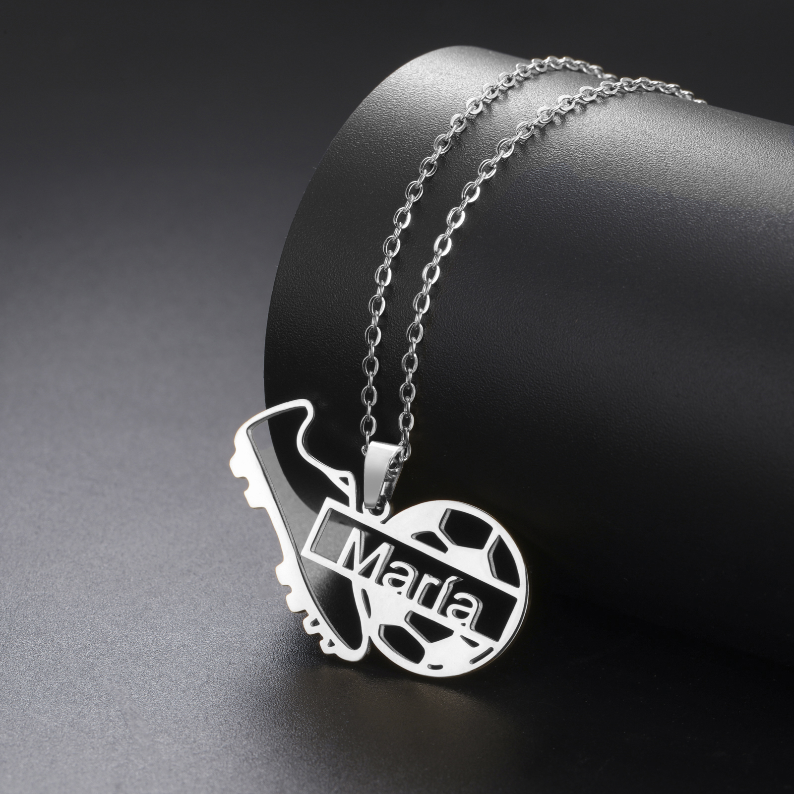 Men Shoes Name - Sipuris Football Custom Name Necklace For