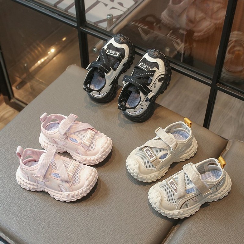 Velcro Strap Sandal - Toddler Kids Breathable Mesh Closed Toe