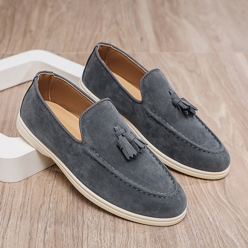 Men Shoes Loro Piana - Fashion Men's Casual Shoes Suede Leather