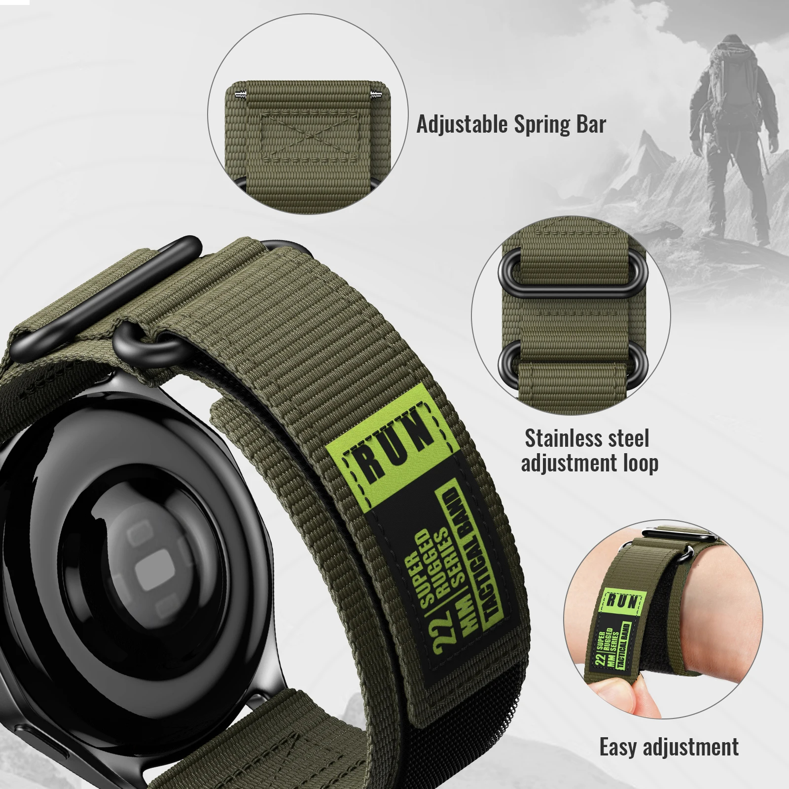 22mm Watch Strap for Garmin Vi - Velcro Strap Sandal recensie en prijs