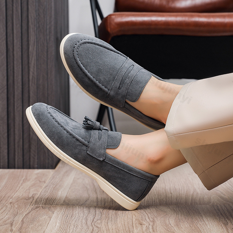 Men Flat Loafers Frosted Suede - Men Shoes Loro Piana recensie en prijs