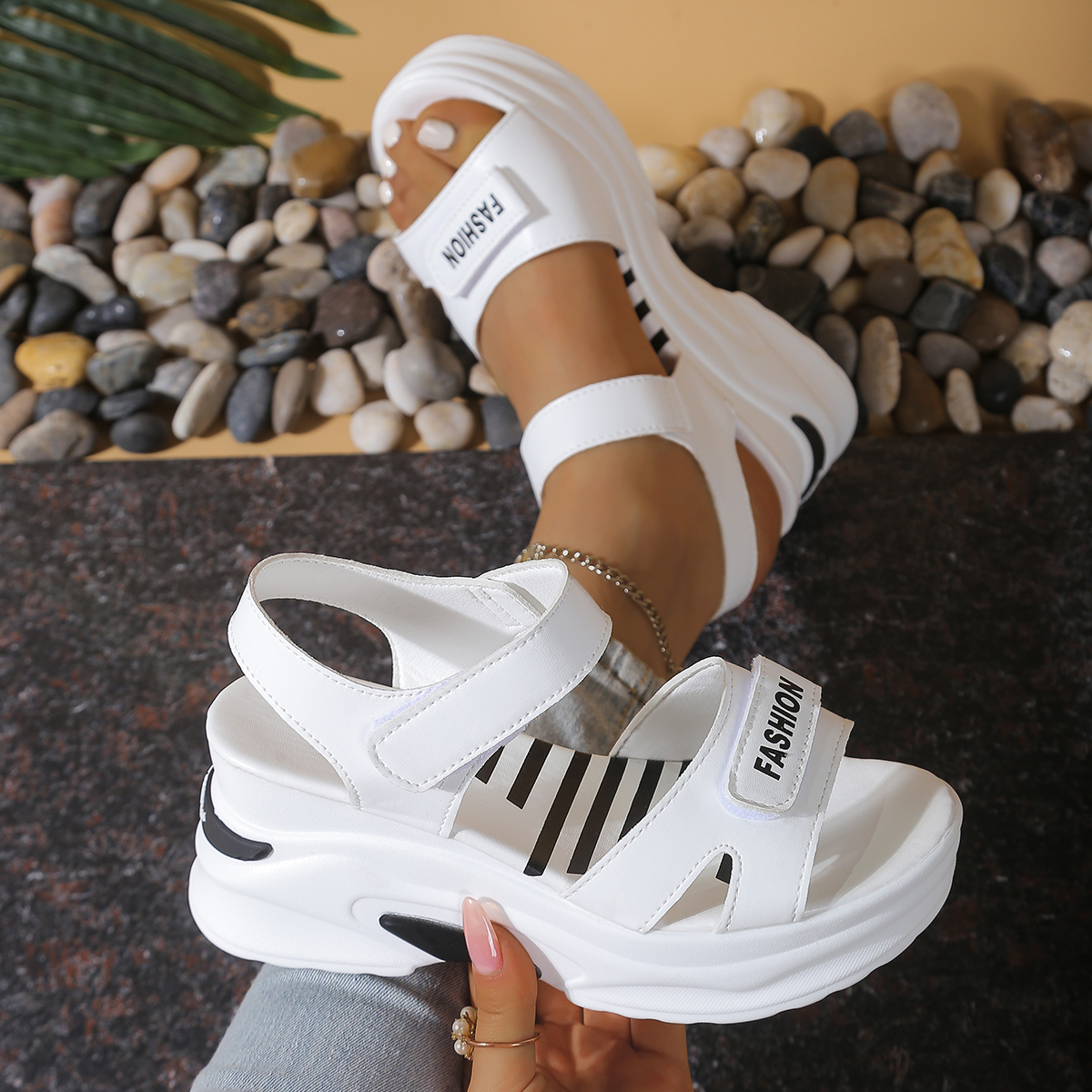 Women Platform Wedge Sandals L - Velcro Strap Sandal recensie en prijs