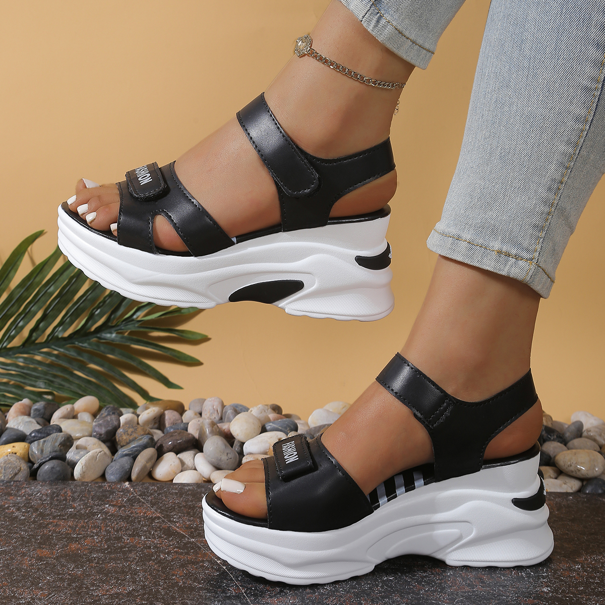 Women Platform Wedge Sandals L - Velcro Strap Sandal recensie en prijs