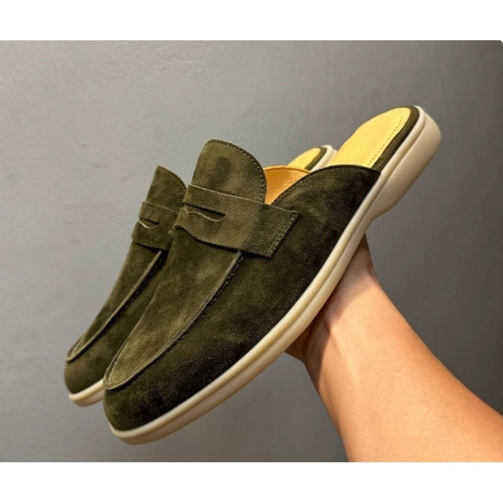 Luxury Olive Suede Backless Lo - Men'S Shoes Smart recensie en prijs