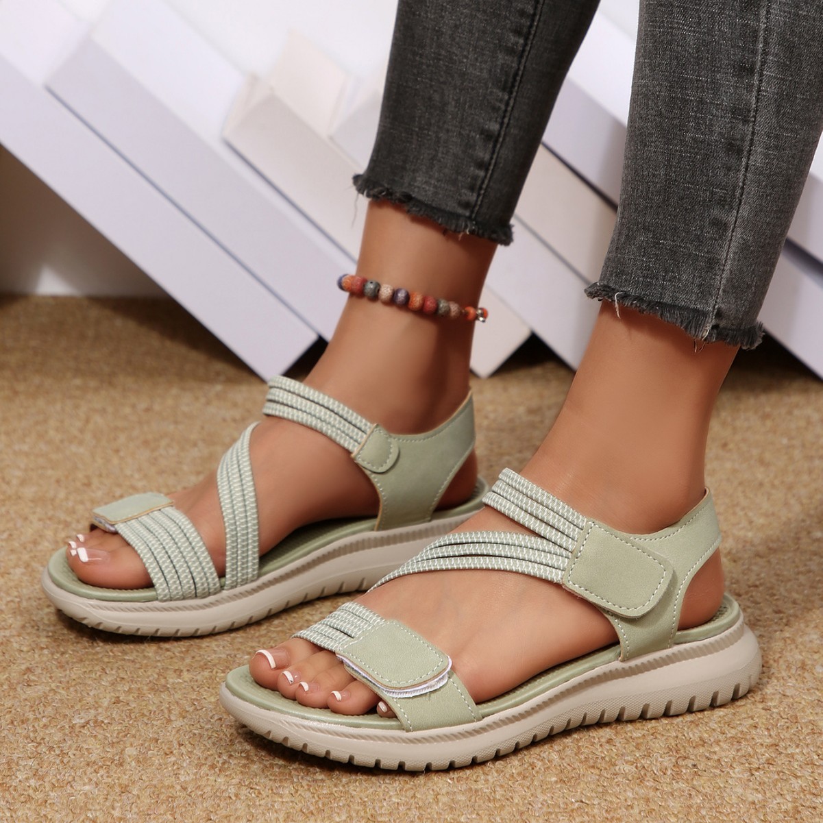 New 2026 Women's Summer Stitch - Velcro Strap Sandal recensie en prijs