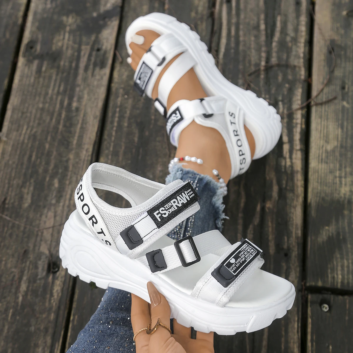Women Platform Wedge Sandals S - Velcro Strap Sandal recensie en prijs