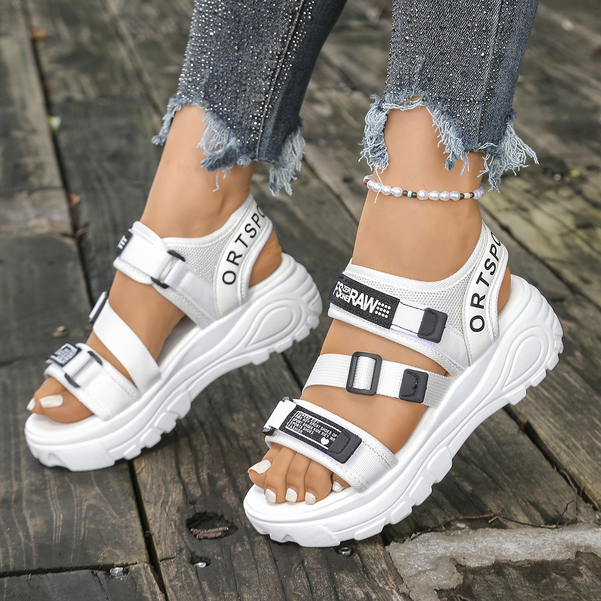 Women Platform Wedge Sandals S - Velcro Strap Sandal recensie en prijs
