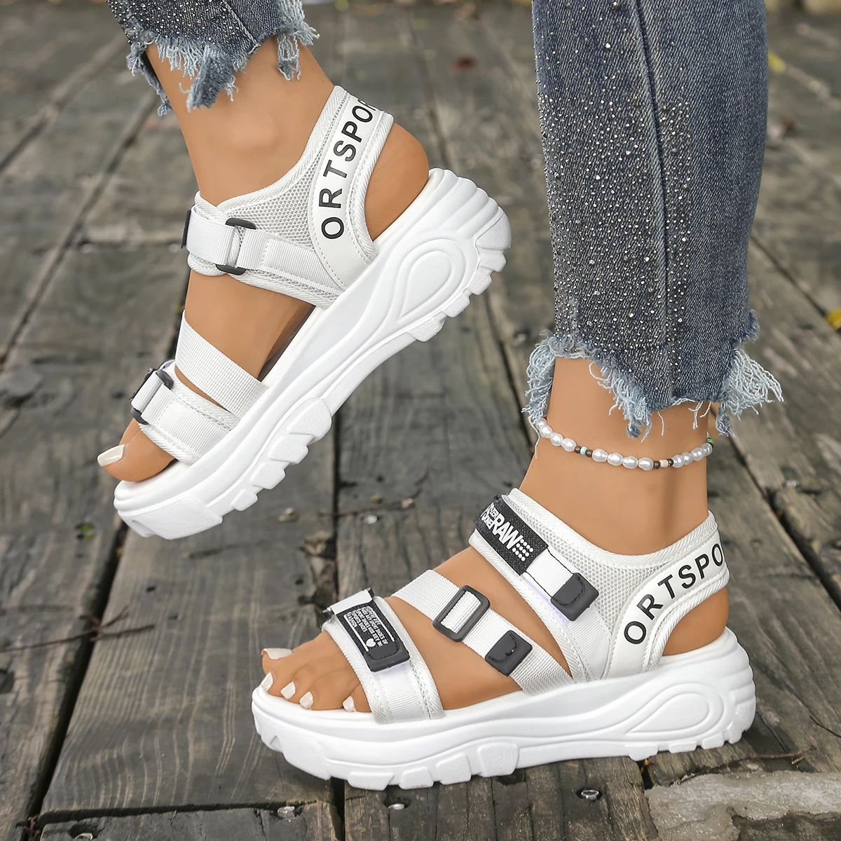 Women Platform Wedge Sandals S - Velcro Strap Sandal recensie en prijs