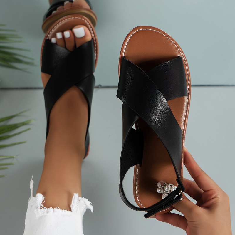 Summer New Flat Sandals for Wo - Velcro Strap Sandal recensie en prijs